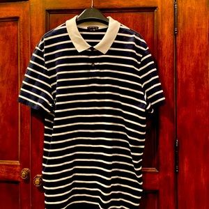 Like New Theory Mens Black White Polo Size XL